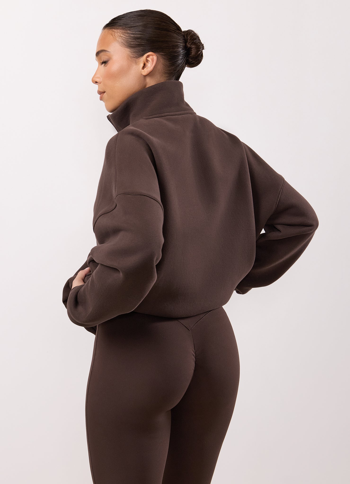 Gym King Inspire 1/4 Zip Funnel - Dark Chocolate