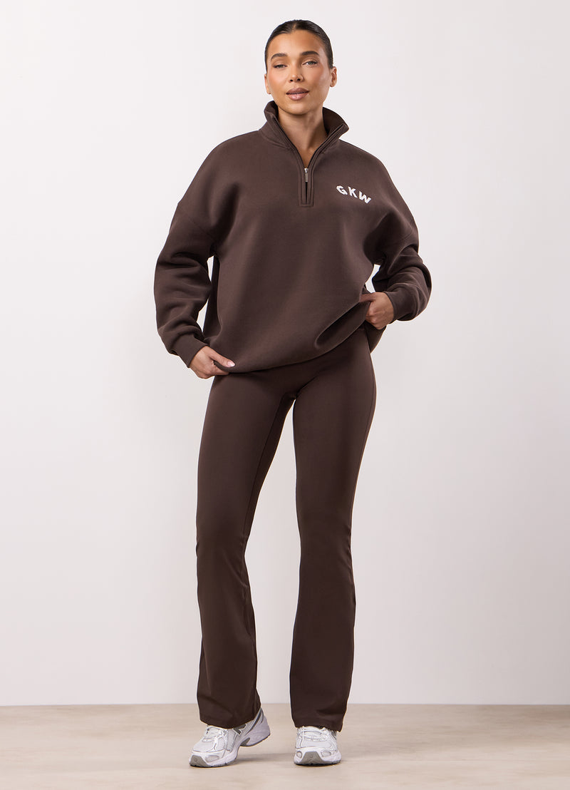 Gym King Inspire 1/4 Zip Funnel - Dark Chocolate