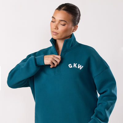 Gym King Inspire 1/4 Zip Funnel - Emerald Teal