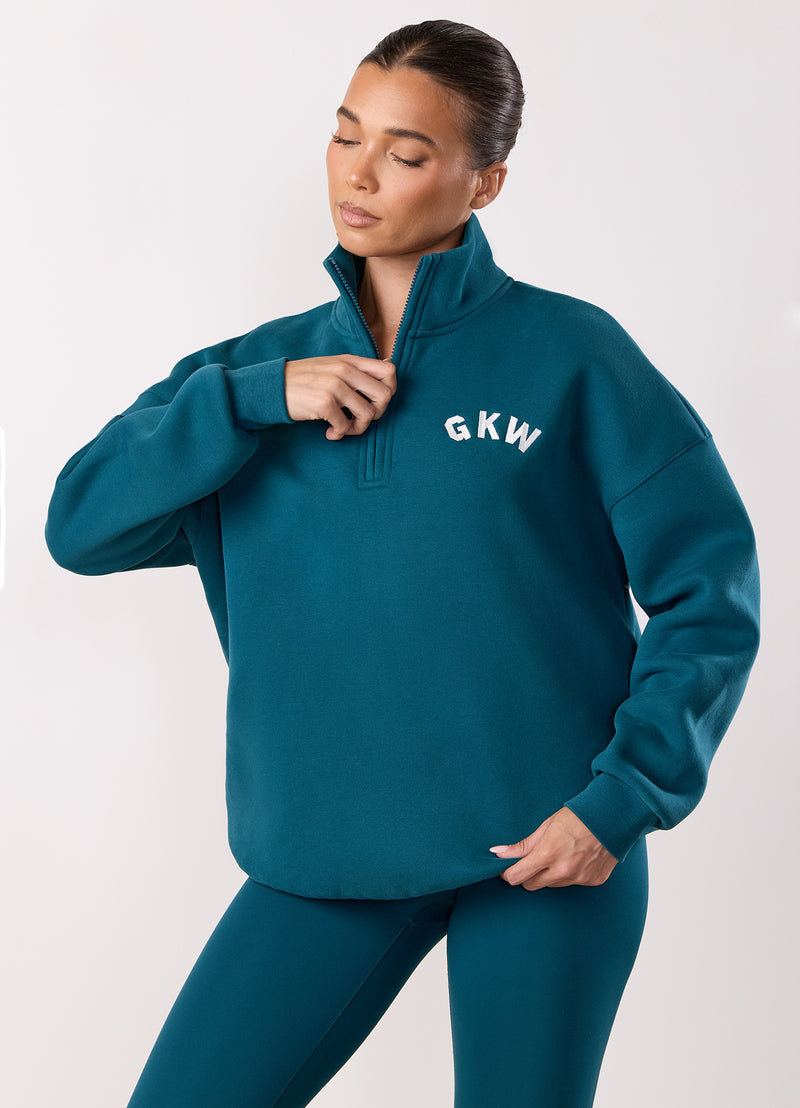 Gym King Inspire 1/4 Zip Funnel - Emerald Teal