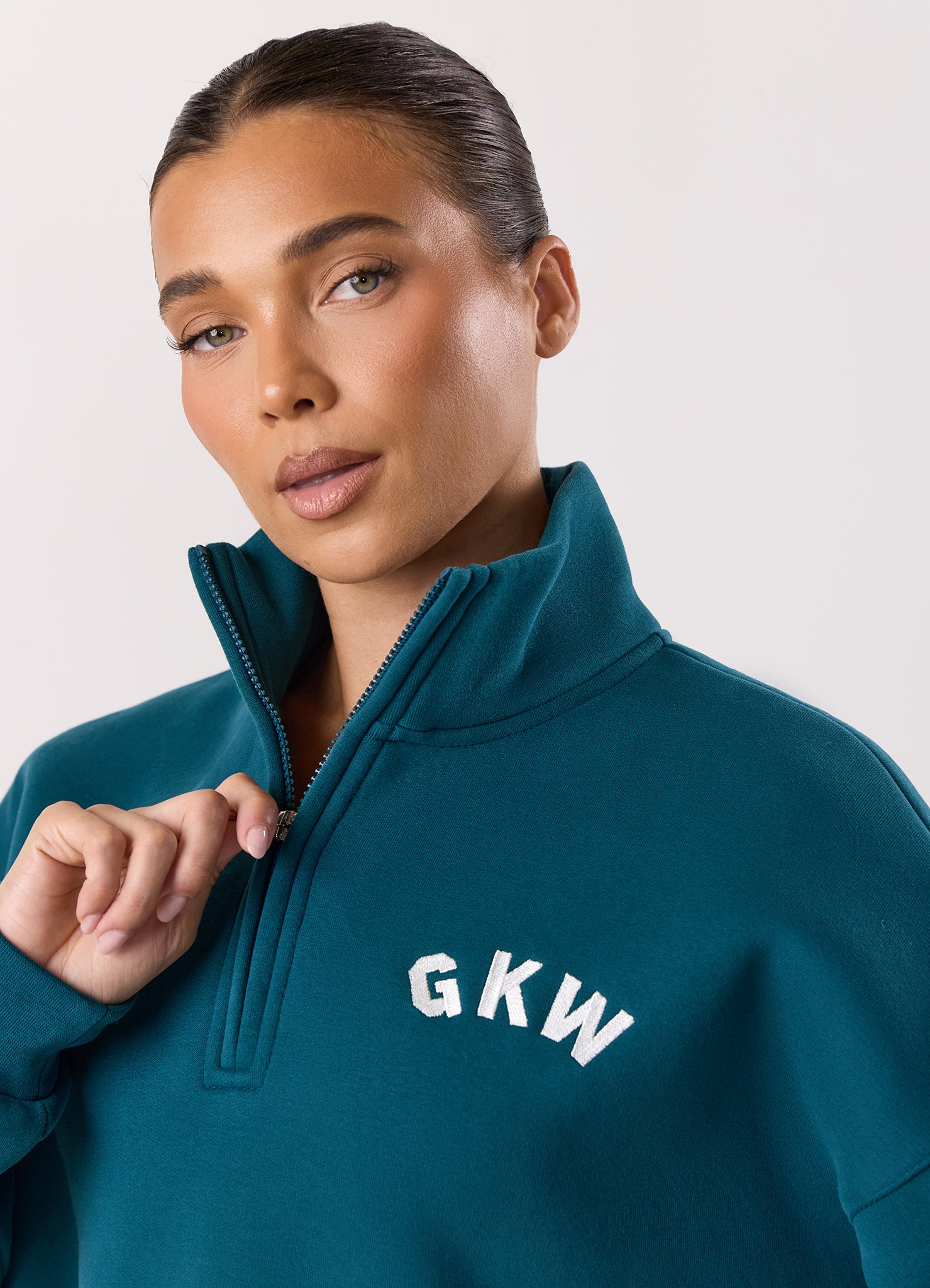 Gym King Inspire 1/4 Zip Funnel - Emerald Teal