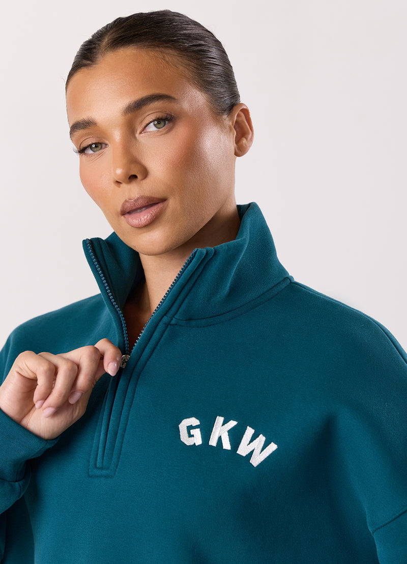 Gym King Inspire 1/4 Zip Funnel - Emerald Teal