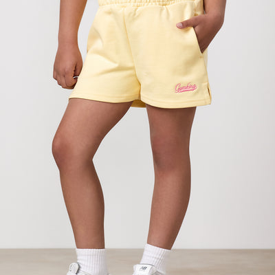 Gym King Older Kids Haze Loopback Short - Butter Yellow