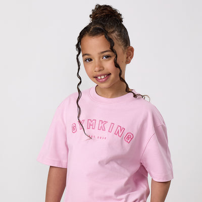 Gym King Older Kids Shadow Boyfriend Tee - Soft Pink/Carnation Pink