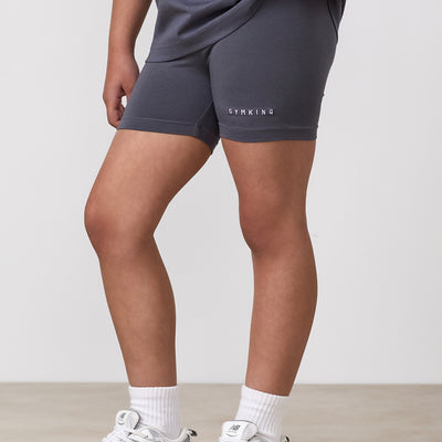 Gym King Younger Kids Shadow 3" Jersey Short - Gunmetal Grey