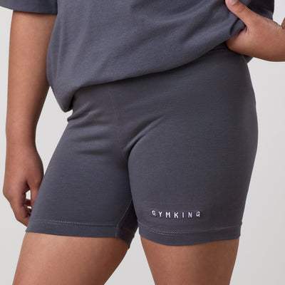 Gym King Older Kids Shadow 3" Jersey Short - Gunmetal Grey
