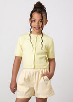 Gym King Younger Kids Short Sleeve Knit Cardigan - Butter Yellow thumbnail