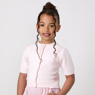 Gym King Younger Kids Short Sleeve Knit Cardigan - Wildflower