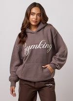 Gym King Gebreide hoodie - Deep Mocha (miniatuurafbeelding)