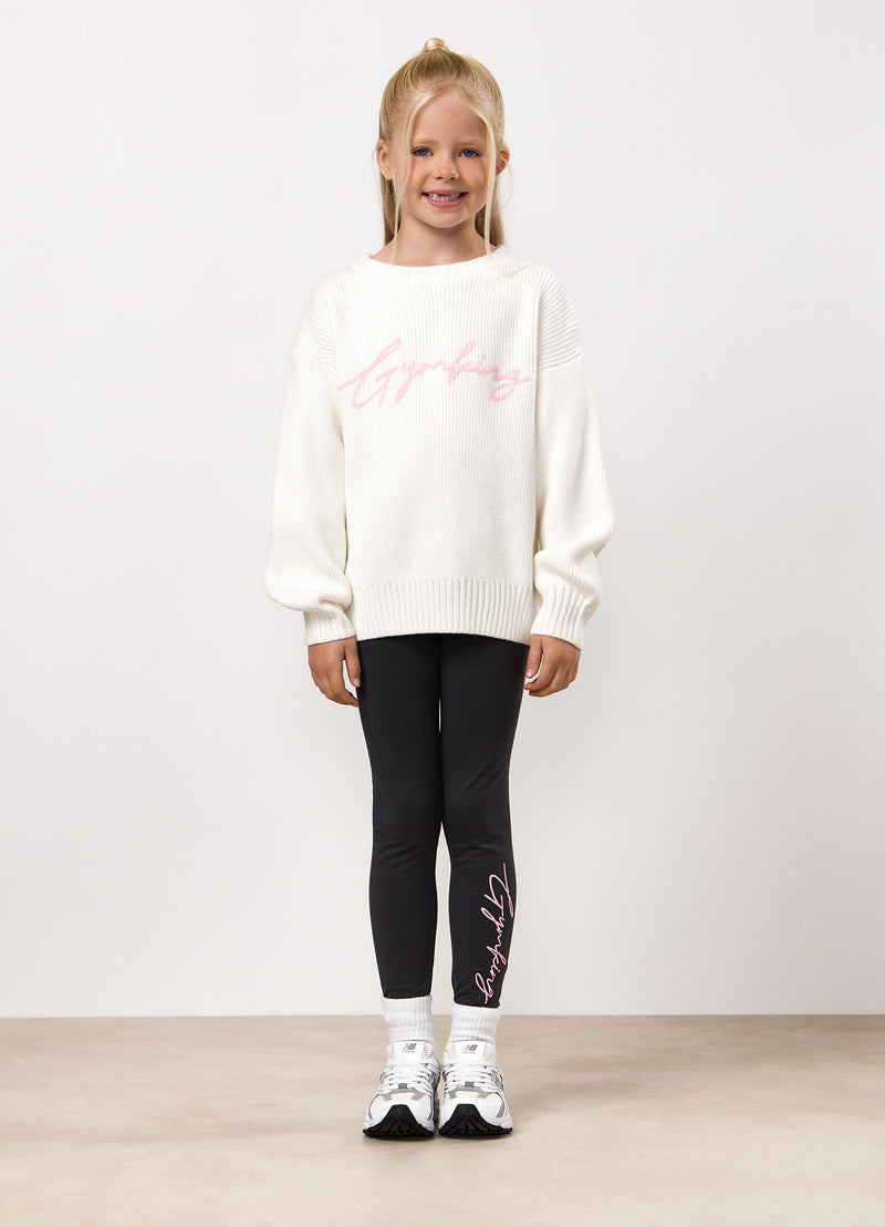 Gym King Kids Knitted Crew - Cream