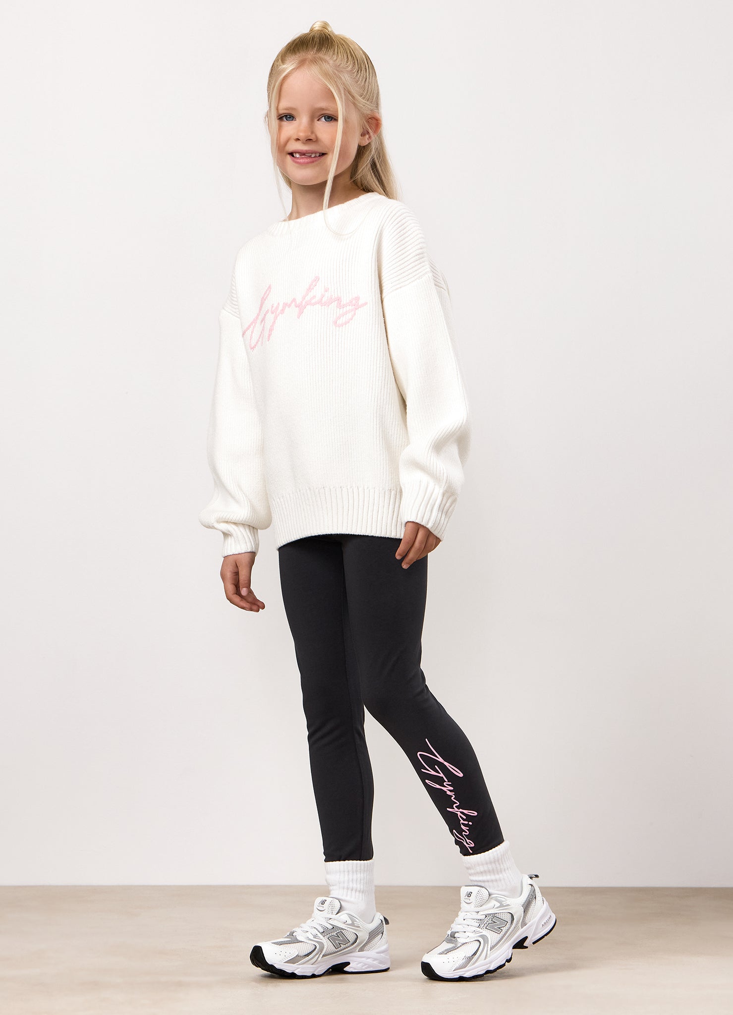 Gym King Kids Knitted Crew - Cream