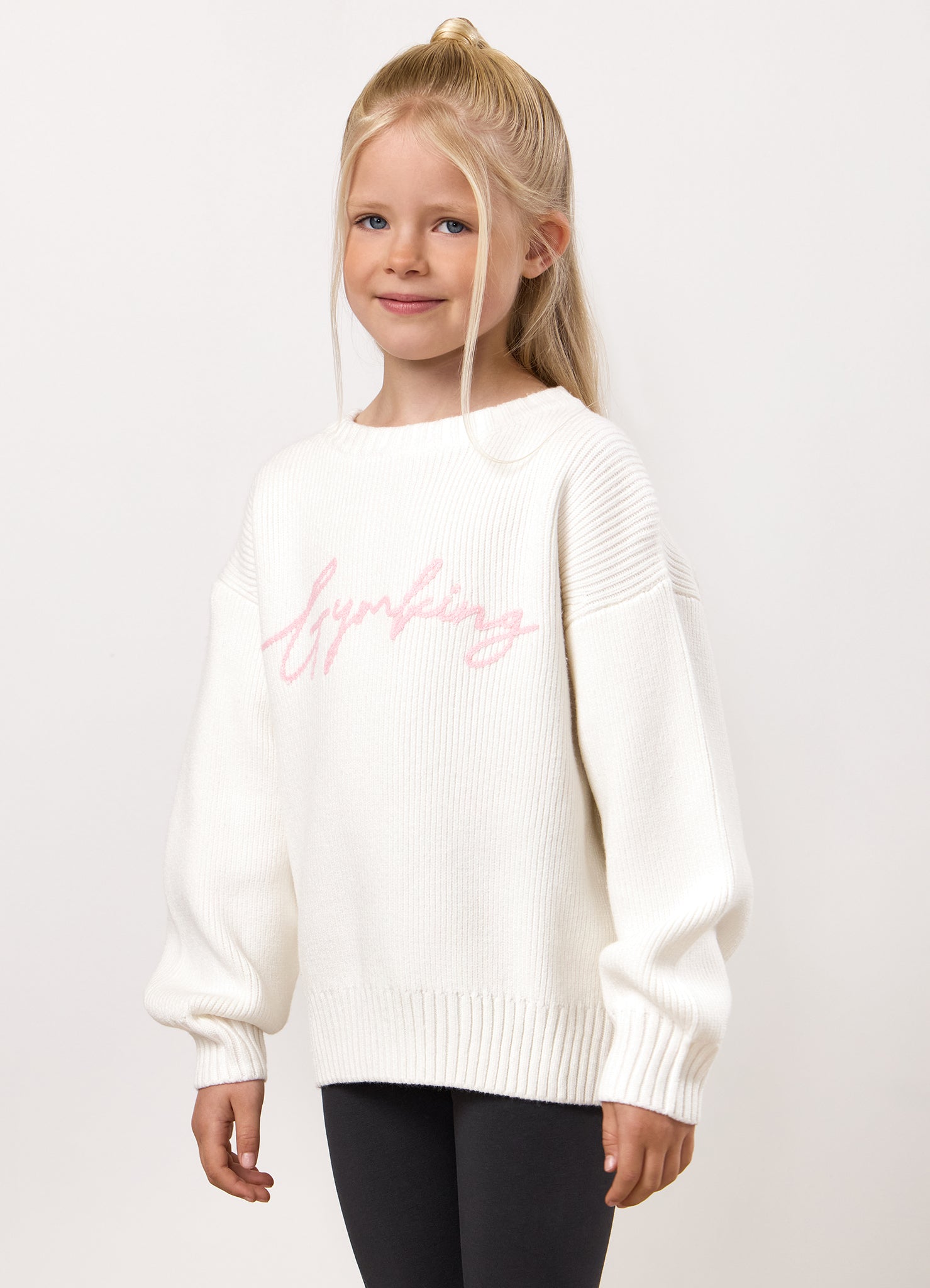 Gym King Kids Knitted Crew - Cream