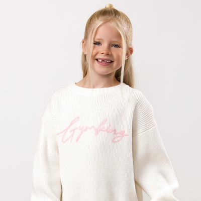 Gym King Kids Knitted Crew - Cream