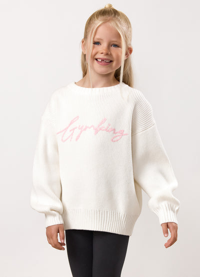 Gym King Kids Knitted Crew - Cream