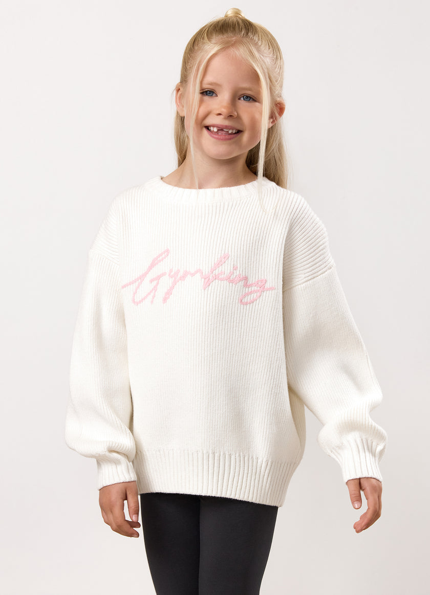Gym King Kids Knitted Crew - Cream