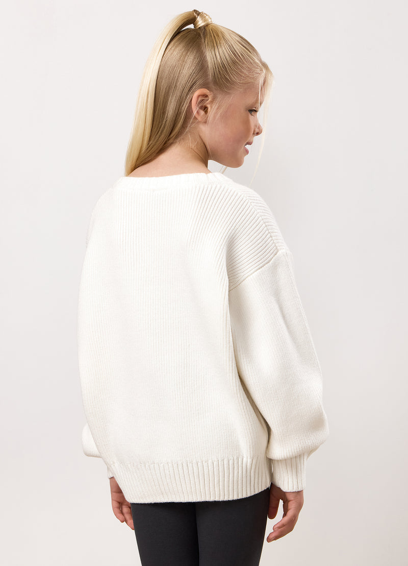 Gym King Kids Knitted Crew - Cream
