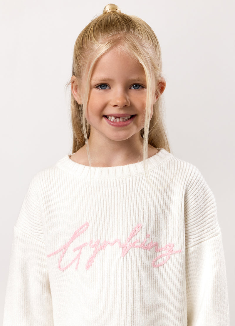 Gym King Kids Knitted Crew - Cream