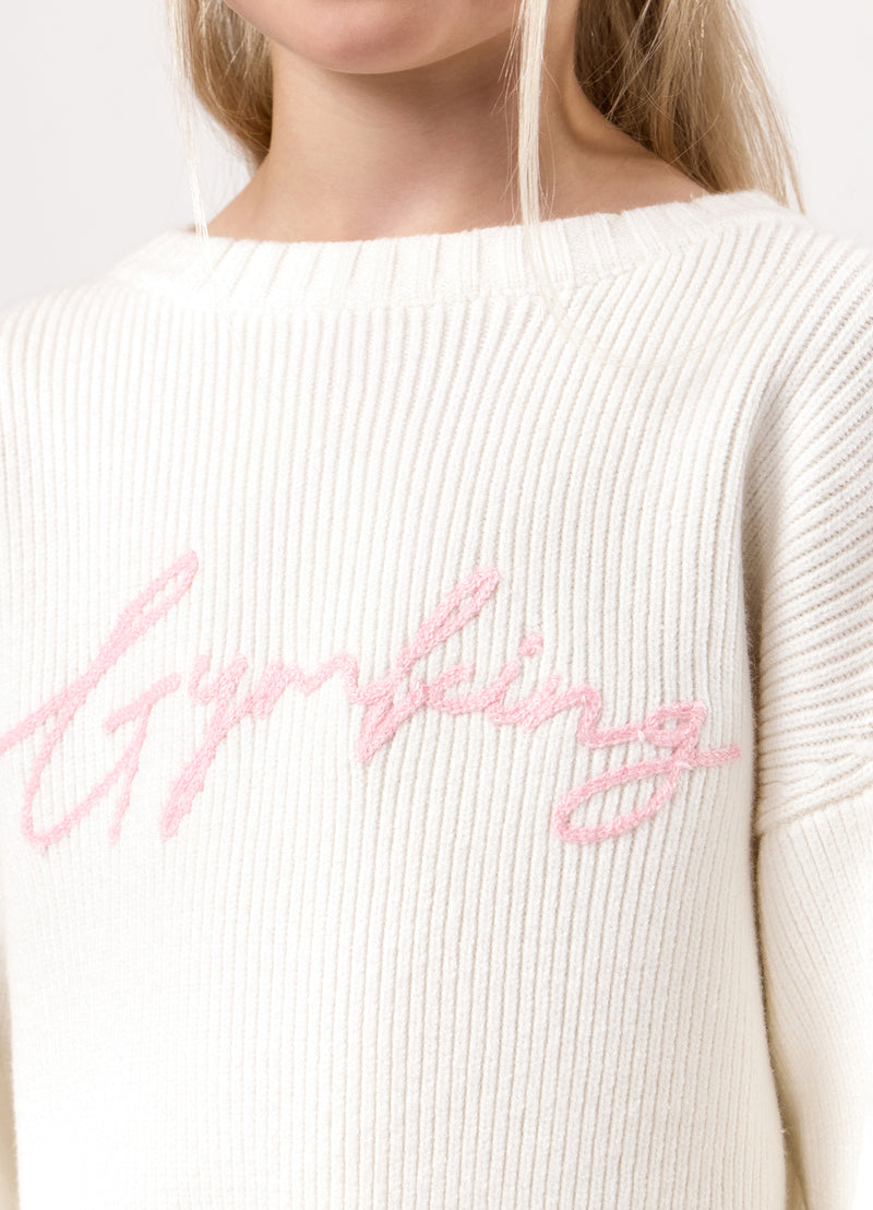 Gym King Kids Knitted Crew - Cream