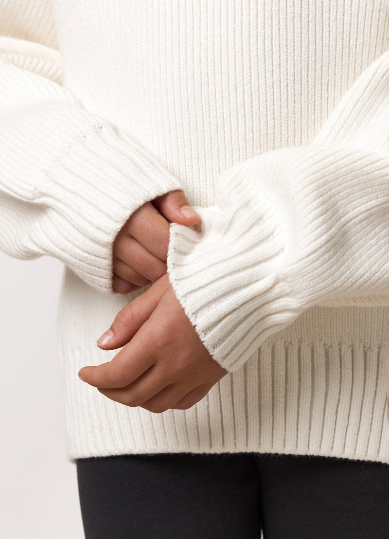 Gym King Kids Knitted Crew - Cream