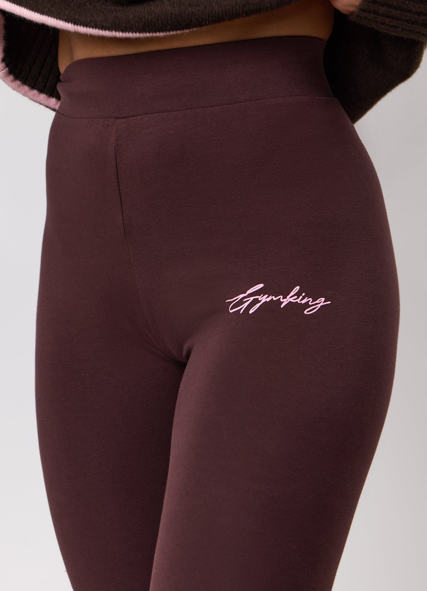 Gym King Script Mindset Jersey Legging - Espresso