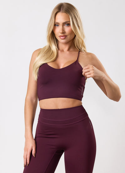 Gym King Knockout Strappy Bra - Dark Cherry