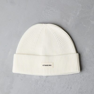 Gym King Rib Knit Beanie - Cream