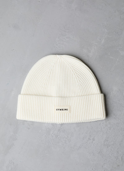 Gym King Rib Knit Beanie - Cream