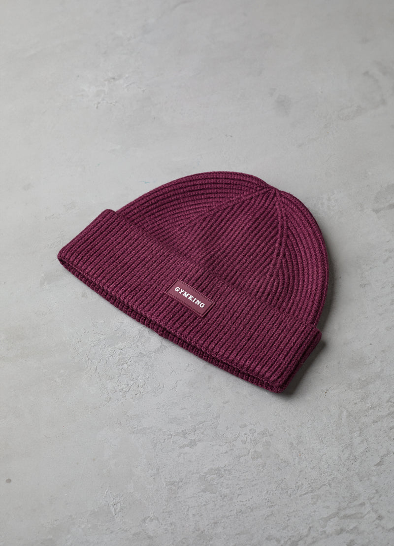 Gym King Rib Knit Beanie - Deep Plum