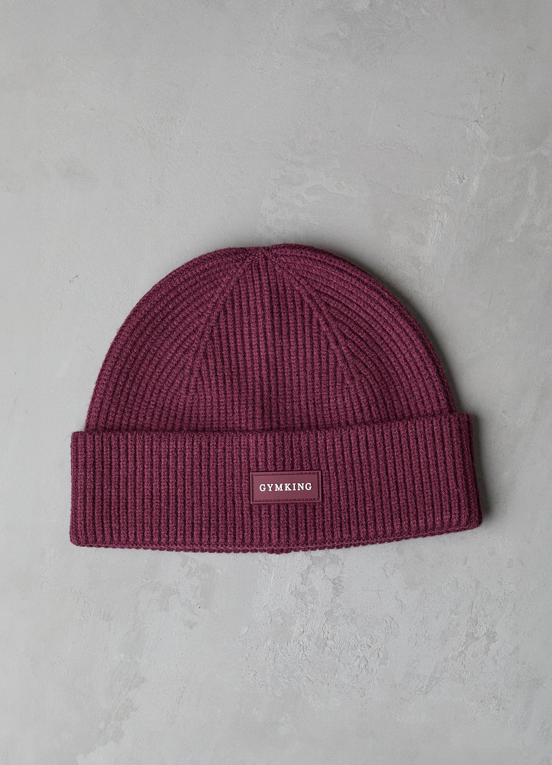 Gym King Rib Knit Beanie - Deep Plum