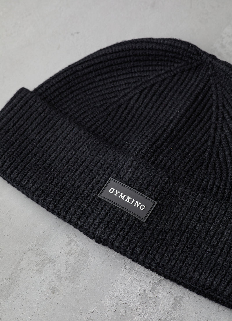 Gym King Rib Knit Beanie - Black