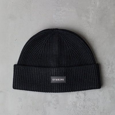 Gym King Rib Knit Beanie - Black