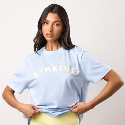 Gym King Shadow Boyfriend Tee - Hydrangea Blue