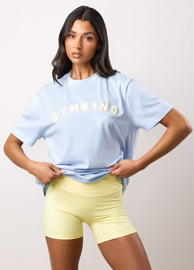 Gym King Shadow Boyfriend Tee - Hydrangea Blue