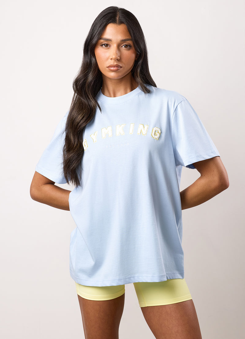 Gym King Shadow Boyfriend Tee - Hydrangea Blue