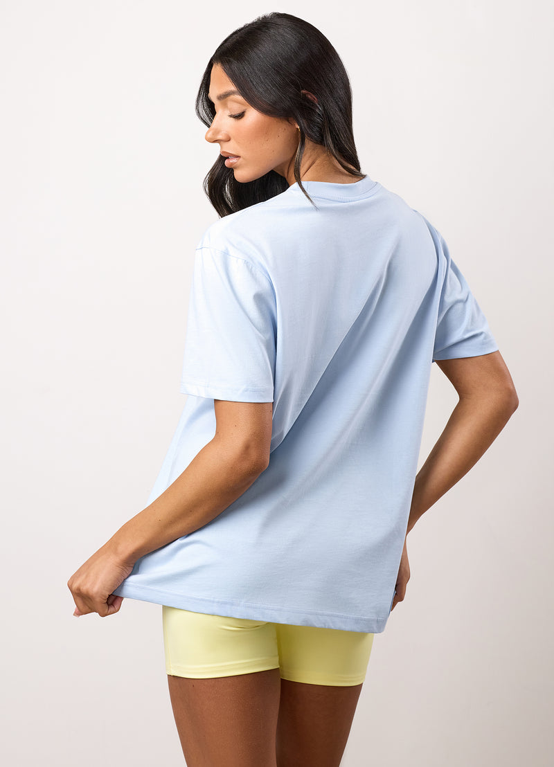 Gym King Shadow Boyfriend Tee - Hydrangea Blue