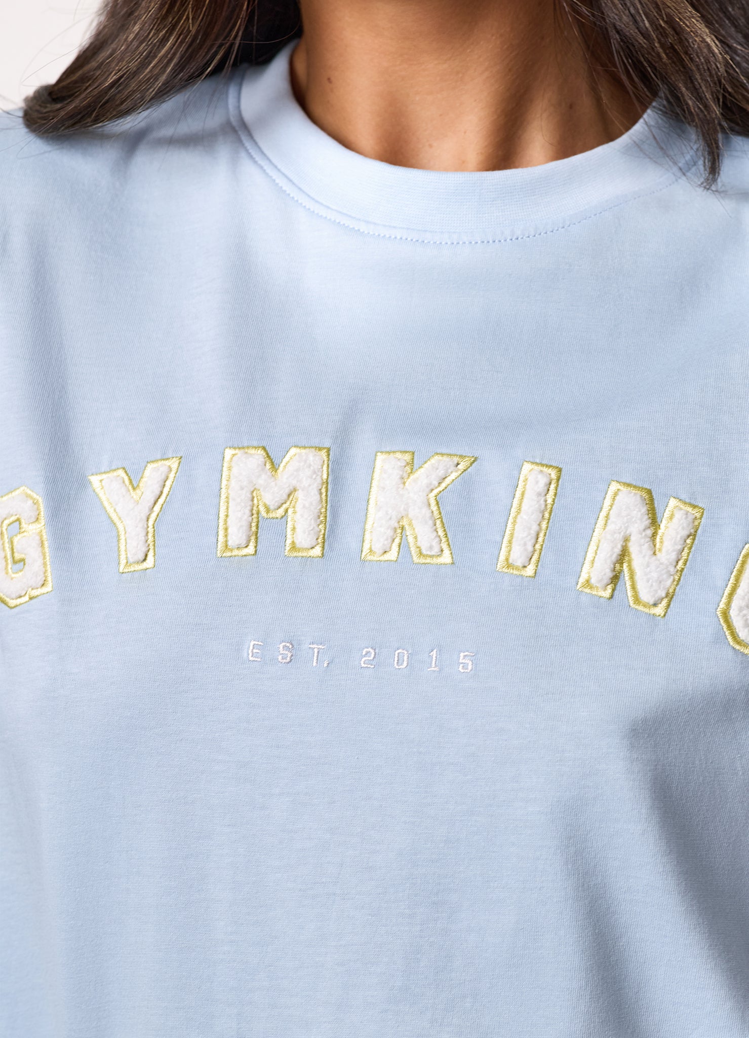 Gym King Shadow Boyfriend Tee - Hydrangea Blue