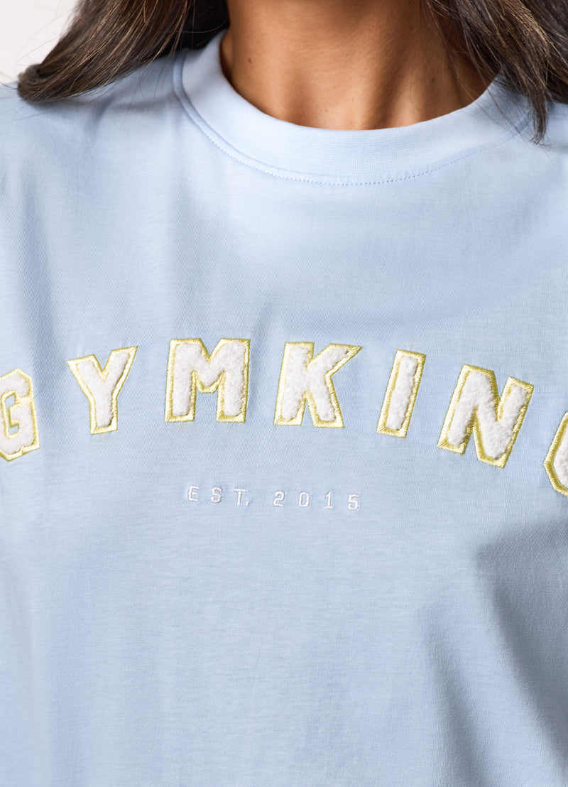 Gym King Shadow Boyfriend Tee - Hydrangea Blue