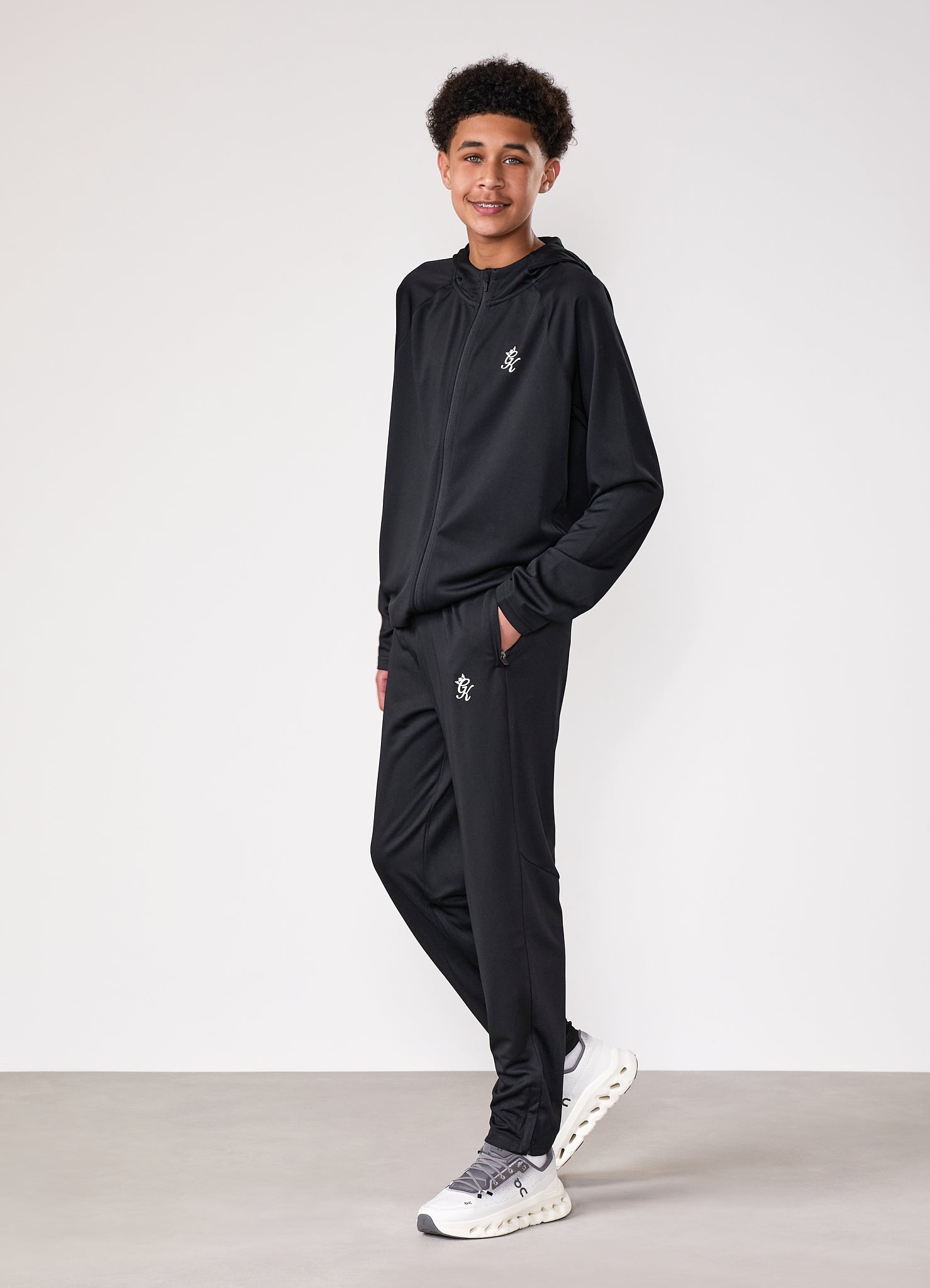 Gym King Kids Lightweight Poly Full Zip - Black