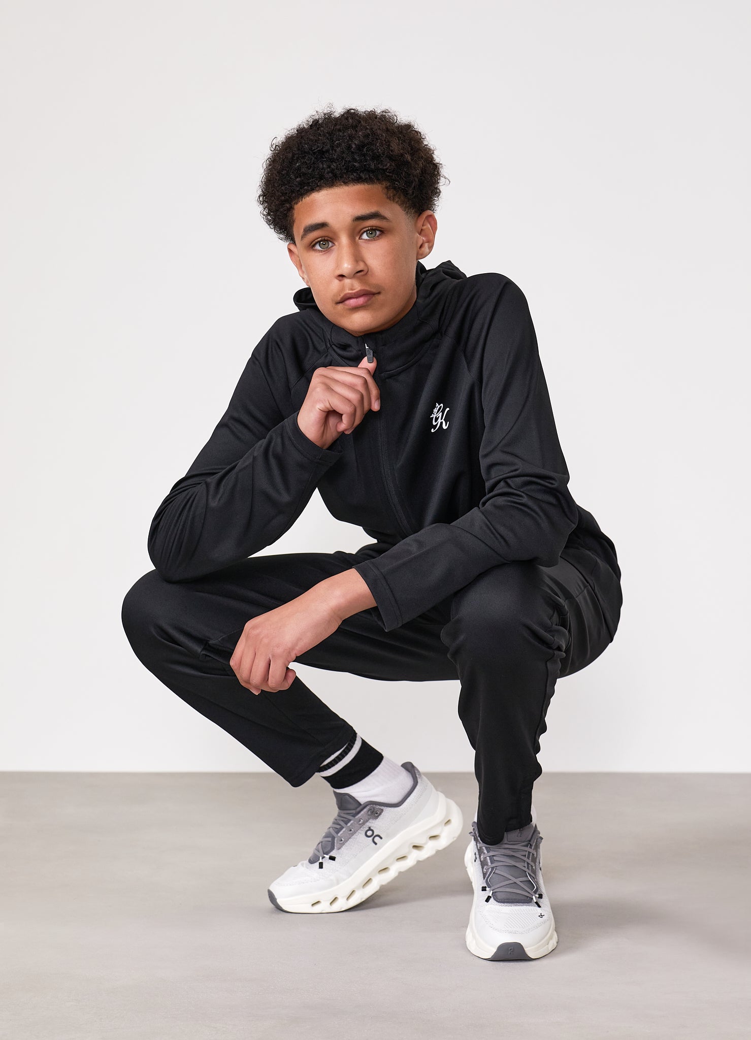 Gym King Kids Lightweight Poly Full Zip - Black