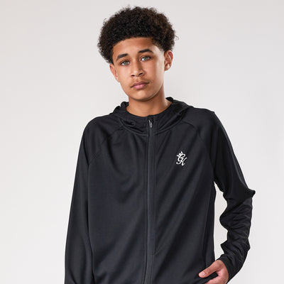 Gym King Kids Lightweight Poly Full Zip - Black