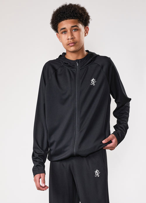 Gym King Kids Lightweight Poly Full Zip - Black