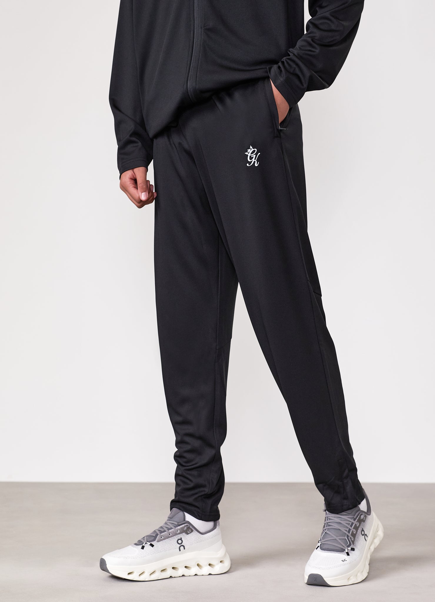 Gym King Kids Lightweight Poly Tracksuit Bottom - Black