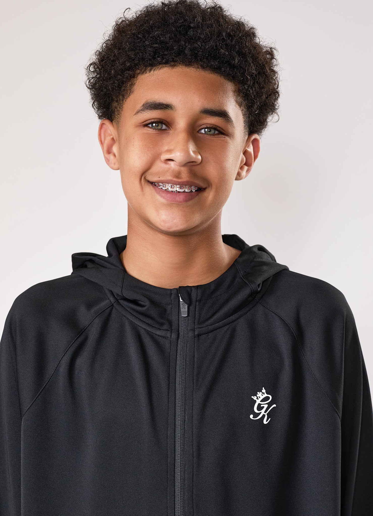 Gym King Kids Lightweight Poly Full Zip - Black