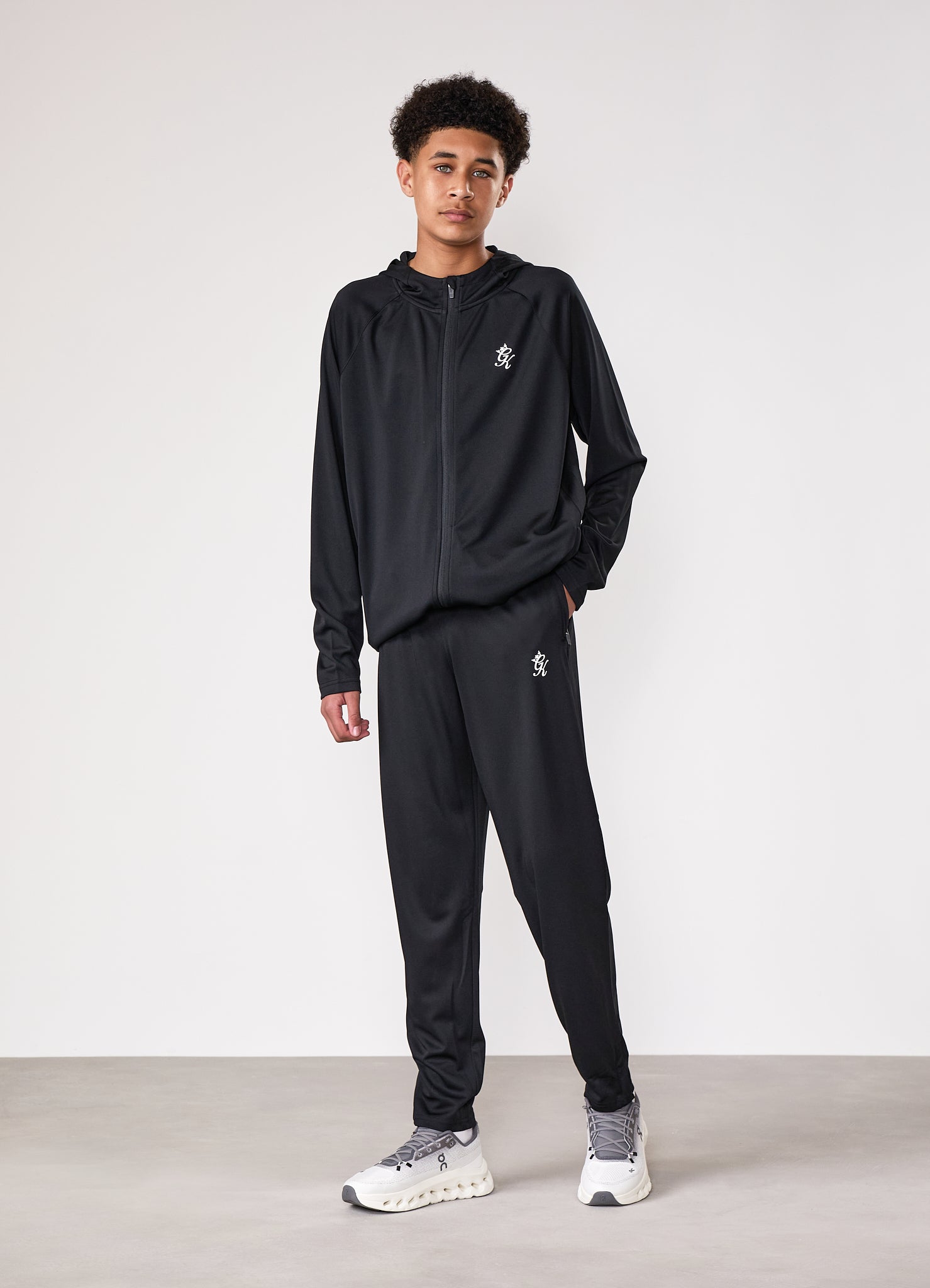 Gym King Kids Lightweight Poly Full Zip - Black