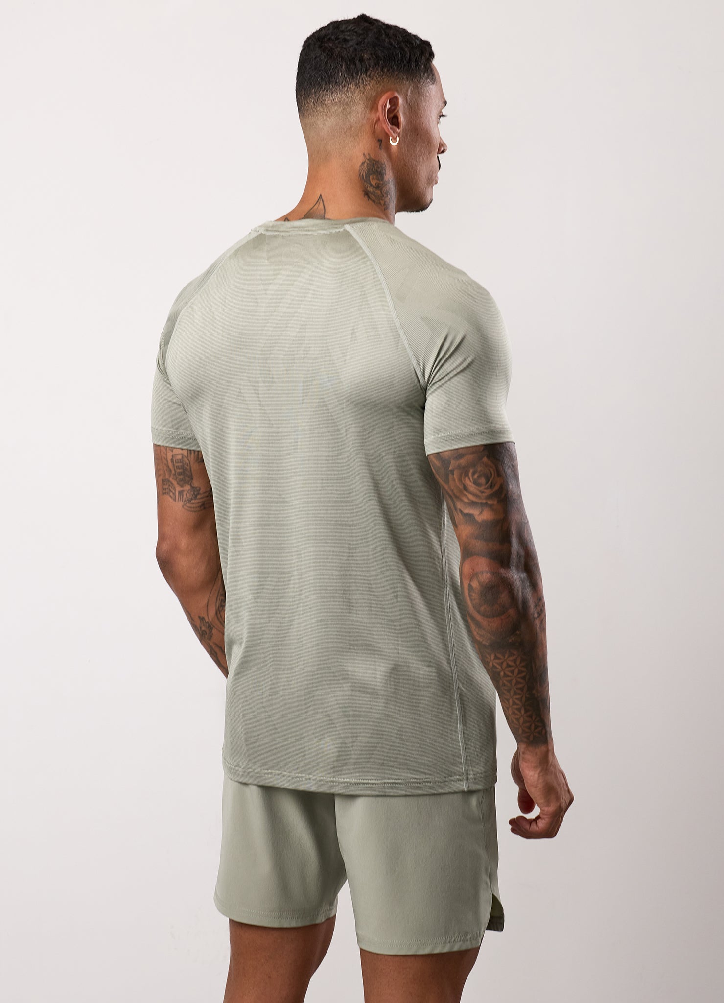 Gym King Limitless Abstract Knit Tee - Soft Khaki