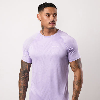 Gym King Limitless Abstract Knit Tee - Violet Sky