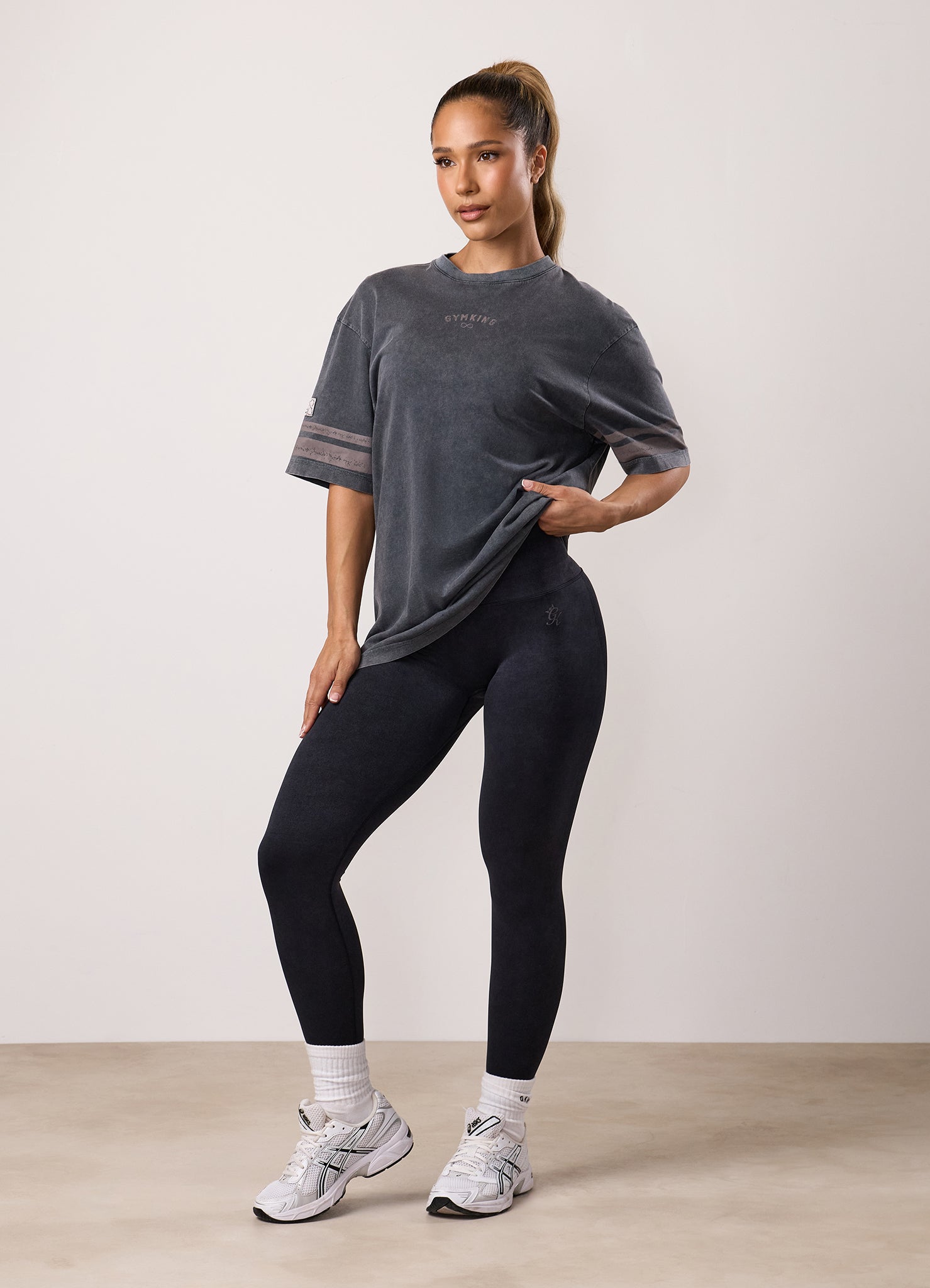 Gym King Limitless Jersey Boyfriend Tee - Washed Black