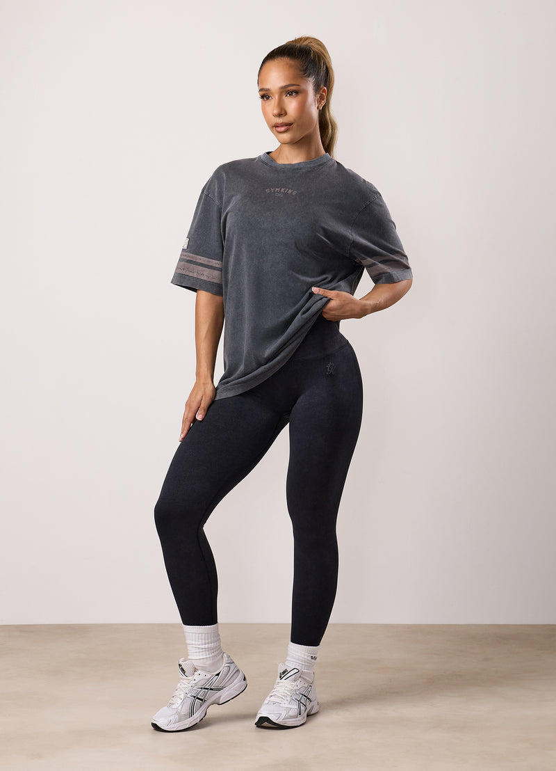 Gym King Limitless Jersey Boyfriend Tee - Washed Black