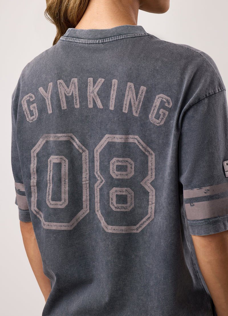 Gym King Limitless Jersey Boyfriend Tee - Washed Black