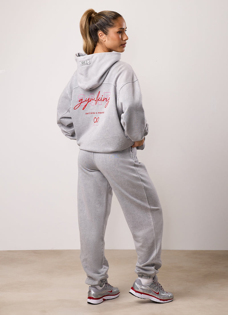 Gym King Limitless Oversized Hood - Washed Light Grey